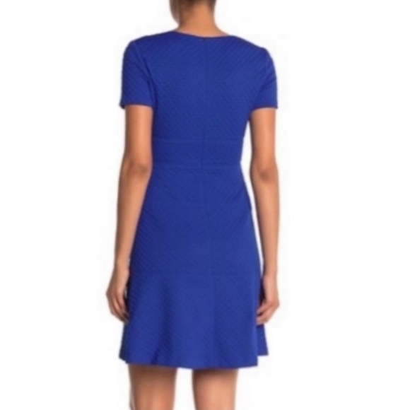 Eliza J Women's  Dot Texture Fit Flare Dress in Royal Blue Size 4 - Picture 3 of 11